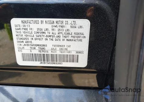 2014 Infiniti Q50 from USA, damaged, VIN JN1BV7AR0EM692893